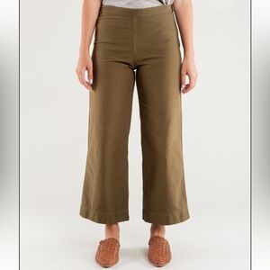 Ali Golden Side Zip High Rise Wide Leg Crop Pants Sz L Minimalist Elevated Basic